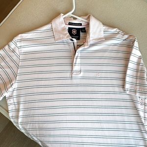 Victorinox light pink striped polo shirt